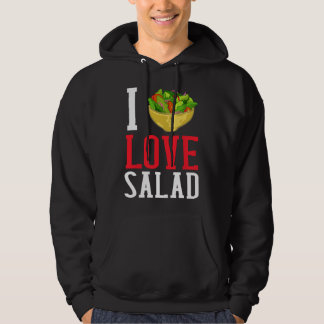 Ik hou van salade Vegan dressing kom Hoodie