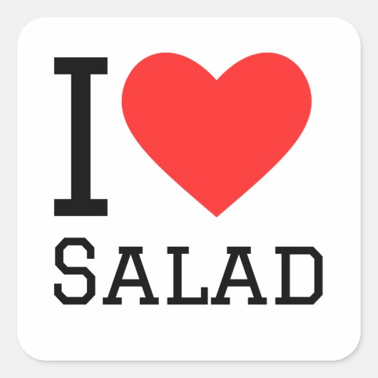 Ik hou van salade vierkante sticker (Voorkant)