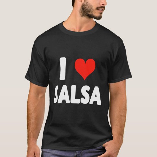 Ik hou van Salsa Heart Dance Dancing Studio Mex T-shirt (Voorkant)
