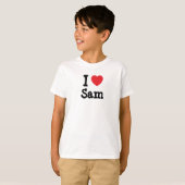 Ik hou van Sam hart T-Shirt (Voorkant volledig)