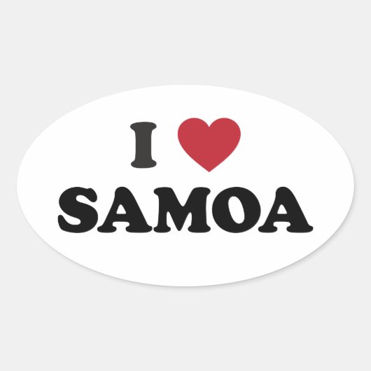 Ik hou van Samoa Ovale Sticker (Voorkant)