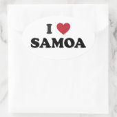 Ik hou van Samoa Ovale Sticker (Tas)