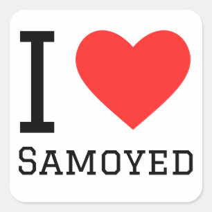 Ik hou van Samoyed Vierkante Sticker