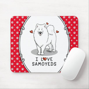Ik hou van Samoyeds - hondenschattig hart Sammie Muismat