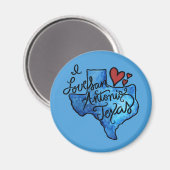 Ik hou van San Antonio Texas Magneet (Voorkant / Achterkant)