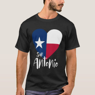 Ik hou van San Antonio Texas Tx Vlag Lonestar Hart T-shirt