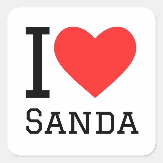 Ik hou van sanda vierkante sticker (Voorkant)