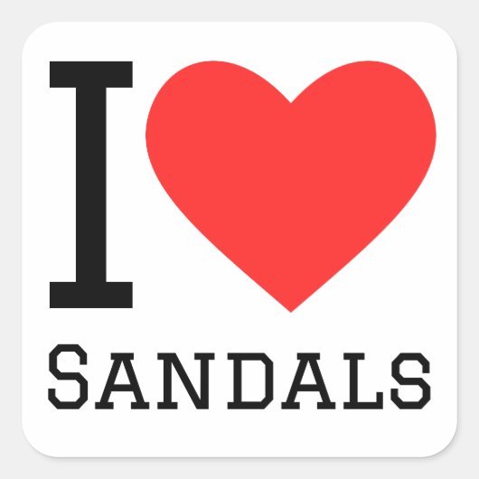 Ik hou van sandalen vierkante sticker (Voorkant)