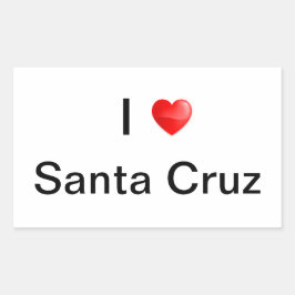 Ik hou van Santa Cruz Rechthoekige Sticker