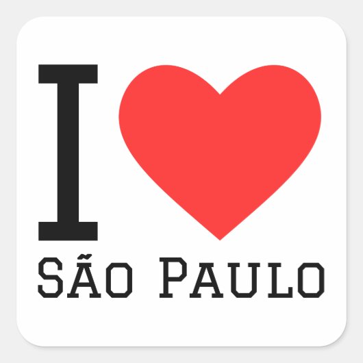 Ik hou van São Paulo Vierkante Sticker (Voorkant)