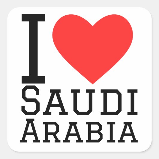 Ik hou van Saoedi-Arabië Vierkante Sticker (Voorkant)