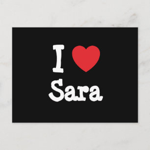 Ik hou van Sara hart T-Shirt Briefkaart