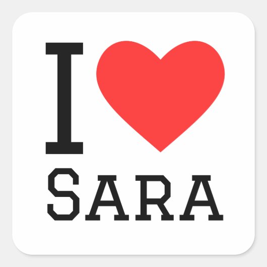 Ik hou van sara vierkante sticker (Voorkant)