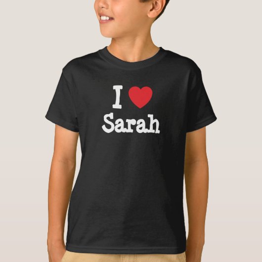 Ik hou van Sarah hart T-Shirt (Voorkant)