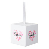 Ik hou van Sarah Kubus Ornament (Achter hoekig)