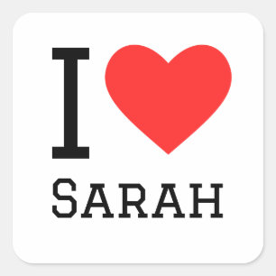 Ik hou van Sarah Vierkante Sticker