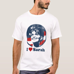 Ik hou van Sarah Womens vernietigd T-shirt