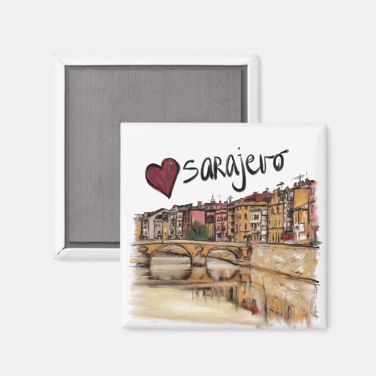Ik hou van Sarajevo Magneet (Voorkant / Achterkant)