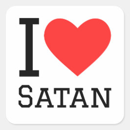 Ik hou van satan vierkante sticker