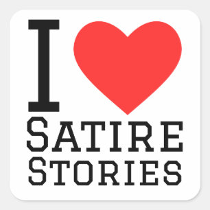 Ik hou van satire verhalen vierkante sticker