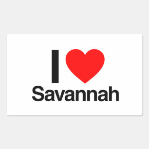 ik hou van savannah rechthoekige sticker