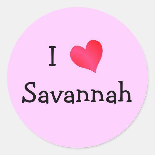 Ik hou van Savannah Ronde Sticker (Voorkant)