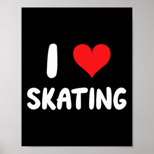 Ik hou van schaatsen - Schaatser Schaatsen Skatebo Poster