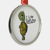 Ik hou van schildpadden metalen ornament (Rechts)
