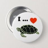 Ik hou van schildpadden ronde button 7,6 cm (Voorkant /achterkant)