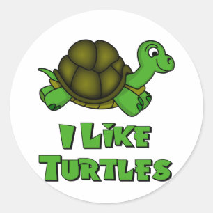 Ik hou van schildpadden ronde sticker