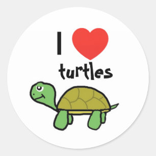 Ik hou van schildpadden ronde sticker