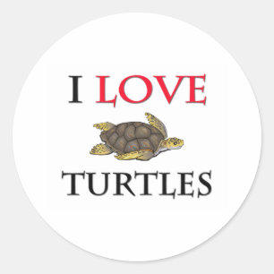 Ik hou van schildpadden ronde sticker