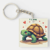 Ik hou van schildpadden sleutelhanger (voorkant)