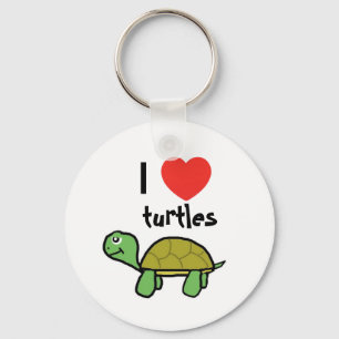 Ik hou van schildpadden sleutelhanger