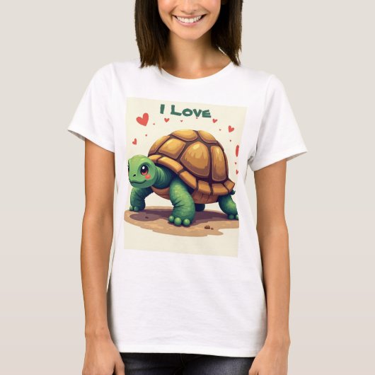 Ik hou van schildpadden t-shirt (Voorkant)