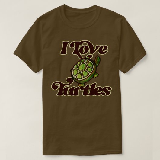 Ik hou van schildpadden t-shirt (Design voorkant)