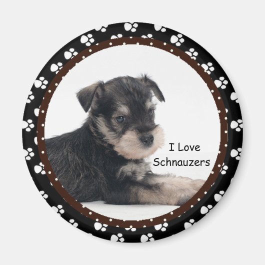Ik hou van Schnauzers Magnet Magneet (Voorkant)