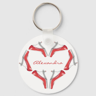 Ik Hou Van Schoenen Hoge Hakken Hart Gepersonalise Sleutelhanger