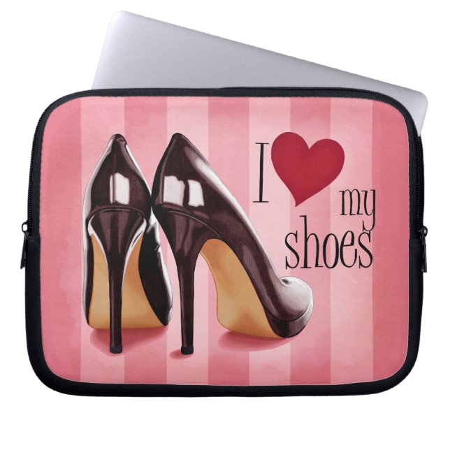 Ik hou van schoenen laptop sleeve (Voorkant)