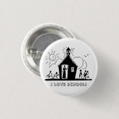 Ik hou van school! ronde button 3,2 cm (Voorkant /achterkant)