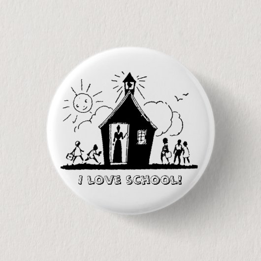 Ik hou van school! ronde button 3,2 cm (Voorkant)