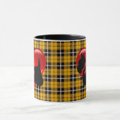 Ik hou van, Schotse Terrier, groot rood hart goud Mok (Midden)