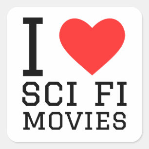 Ik hou van Sci Fi films Vierkante Sticker
