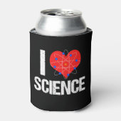 Ik hou van Science Cool Scientist Atom Model Zwart Blikjeskoeler (Blikje Voorkant)