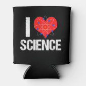 Ik hou van Science Cool Scientist Atom Model Zwart Blikjeskoeler (Voorkant)