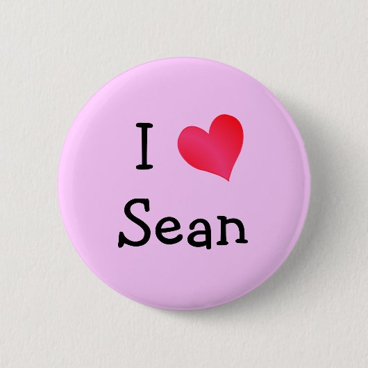Ik hou van Sean Ronde Button 5,7 Cm (Voorkant)