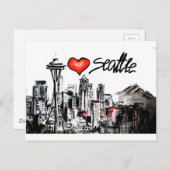 Ik hou van Seattle Briefkaart (Voorkant / Achterkant)