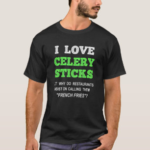 Ik hou van selderie sticks frieten foodie t-shirt