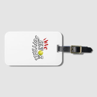 Ik Hou Van Senior Softbal Bagage Label