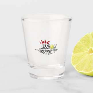 Ik hou van Senior Softbal Shotglas Shot Glas